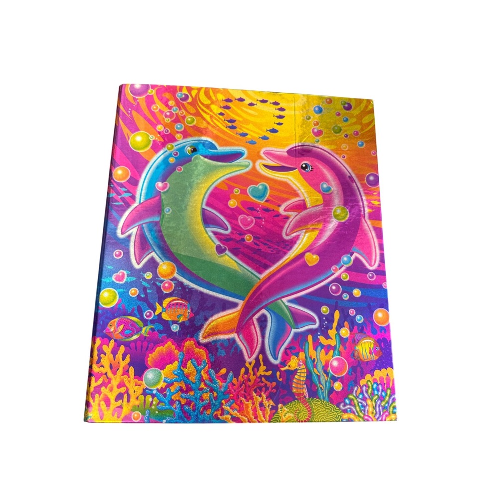 Y2K Lisa Frank Dancing Dolphin 3 Ring Binder Office School Supplies‎ Preppy